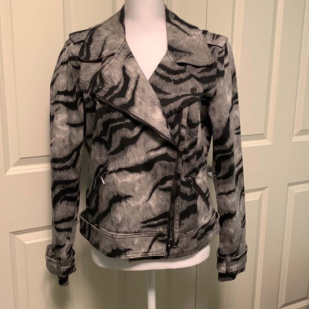 Denim moto style jacket, WHBM, NWT, size 12